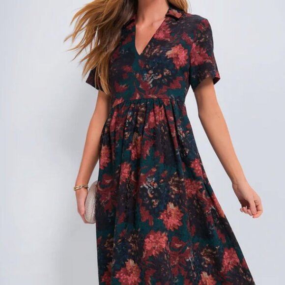 Tuckernuck Persimmon Floral Jacquard Adelaide Dress - Worn once! - Picture 1 of 6